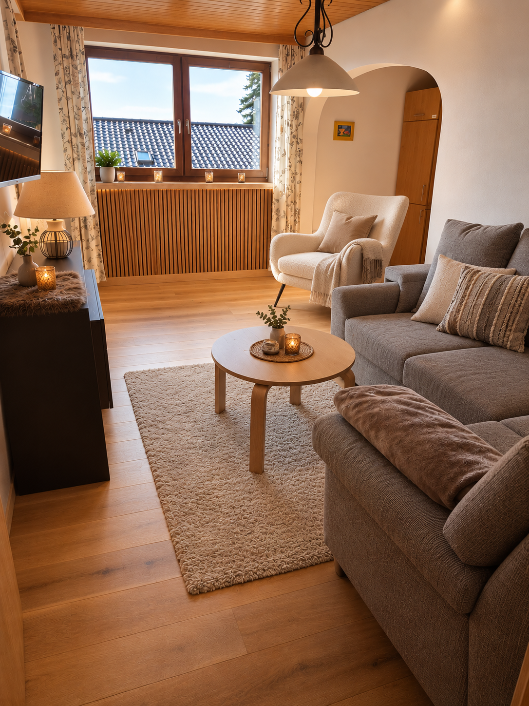 Ferienwohnung Zellertal – gemütliches Wohnzimmer